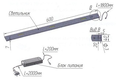 Светодиодный светильник для корпусной мебели