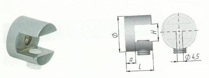 Полкодержатель, хром 6-8 F005 / 8-10 F004 Полкодержатель, хром 6-8 F005 / 8-10 F004