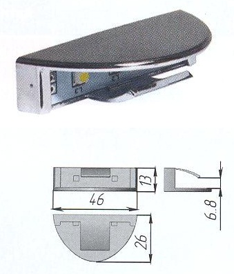 Светильник светодиодный для подсветки полки, размеры