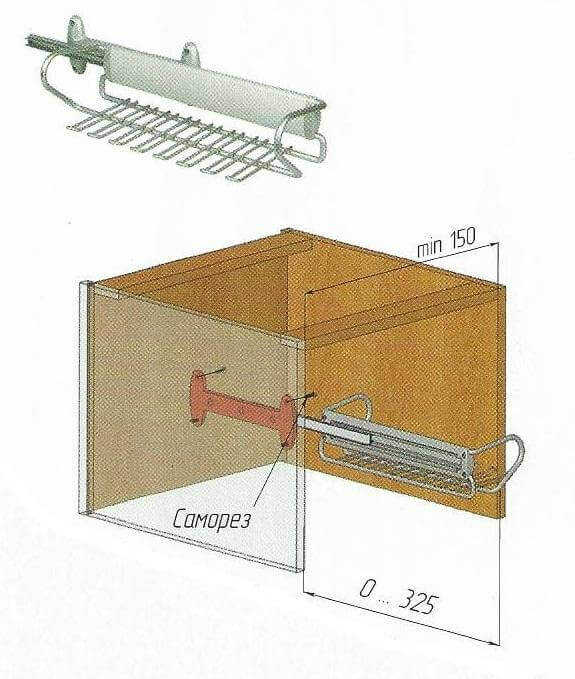 Выдвижная вешалка для галстуков и ремней